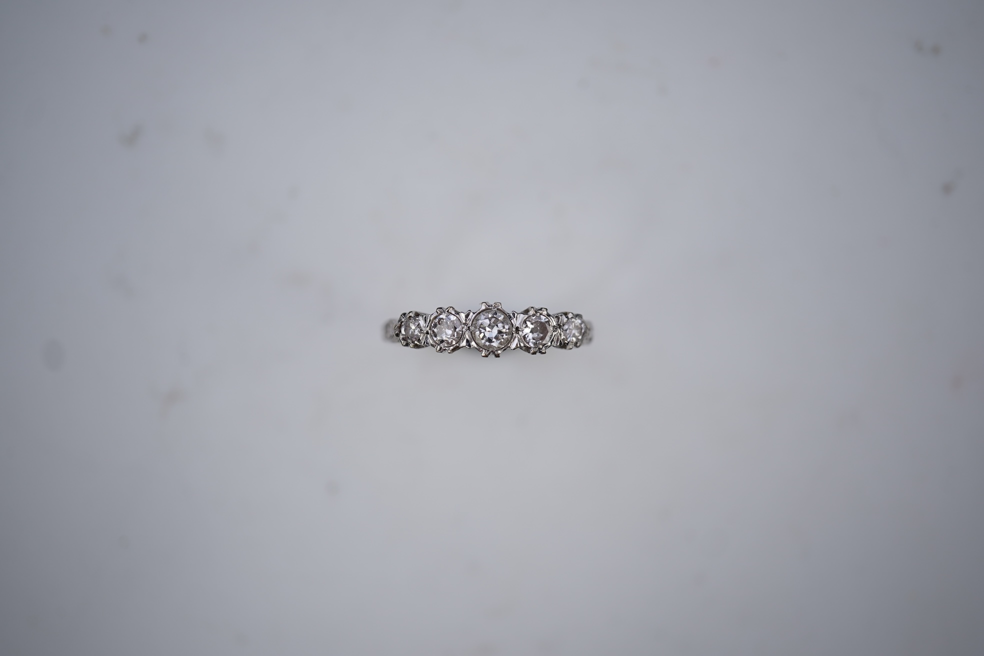 A diamond five-stone ring